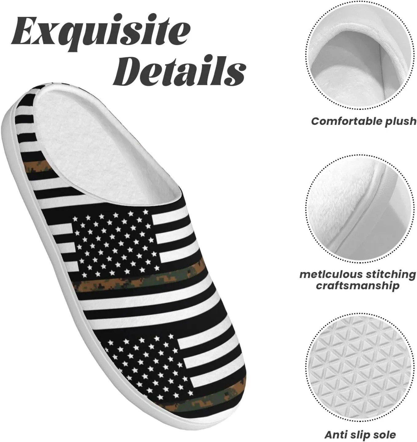 Unisex Slippers Winter Warm Non-Slip Fluffy Slippers Slip-On Plush Slippers House Slippers For Women Men Shoes Gifts