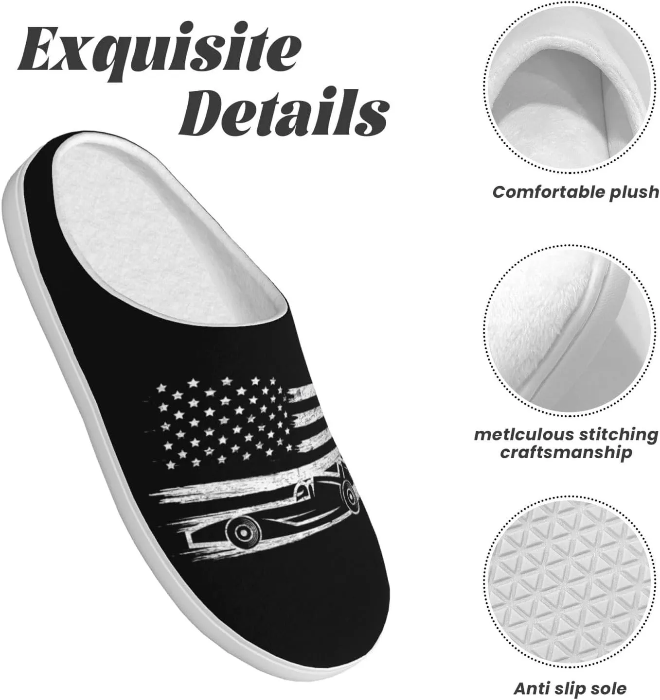 Unisex Slippers Winter Warm Non-Slip Fluffy Slippers Slip-On Plush Slippers House Slippers For Women Men Shoes Gifts