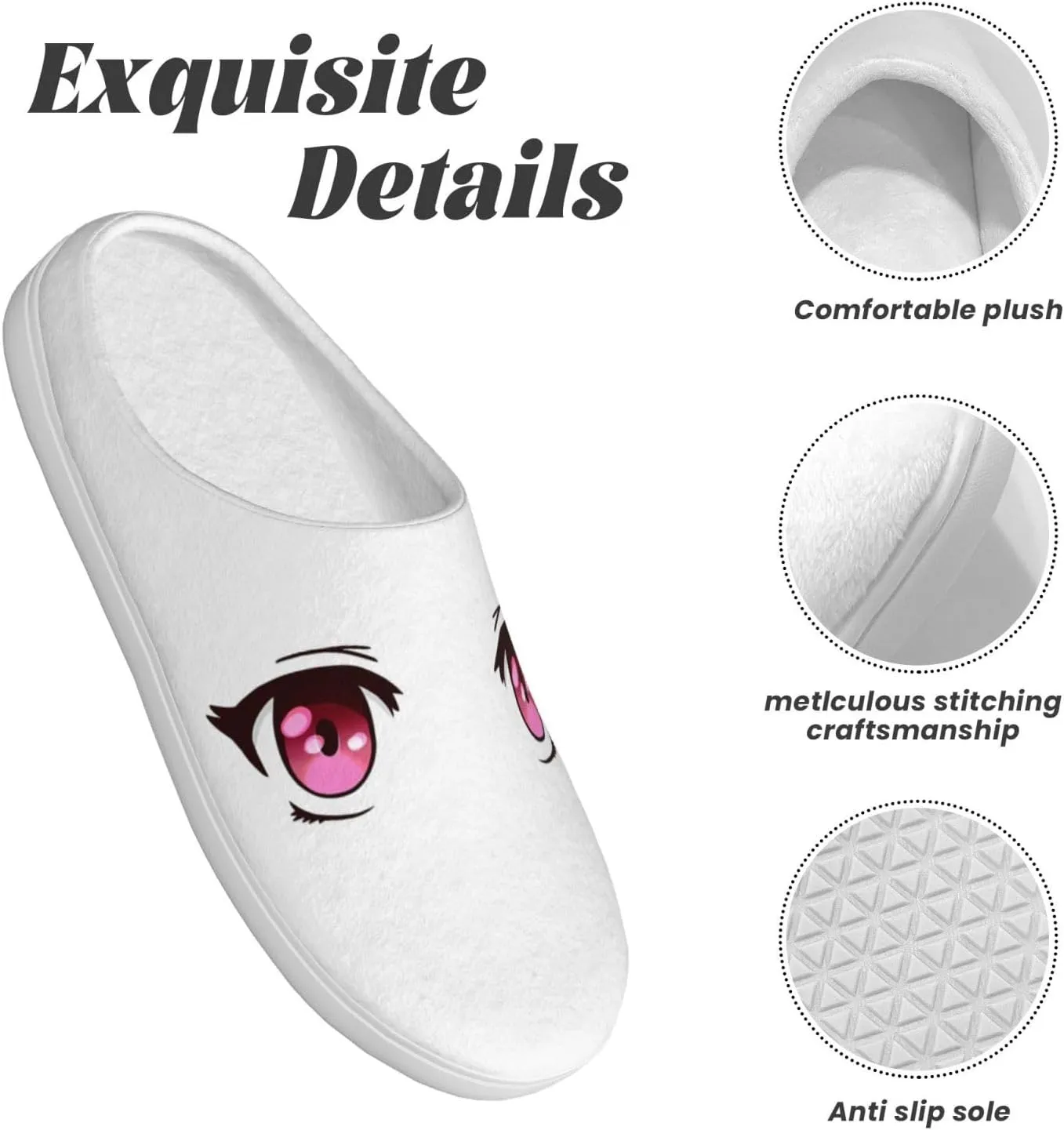 Unisex Warm Slippers Non-Slip Winter Fluffy Slippers Slip-On Plush Slippers Bedroom Slippers House Shoes For Men Women