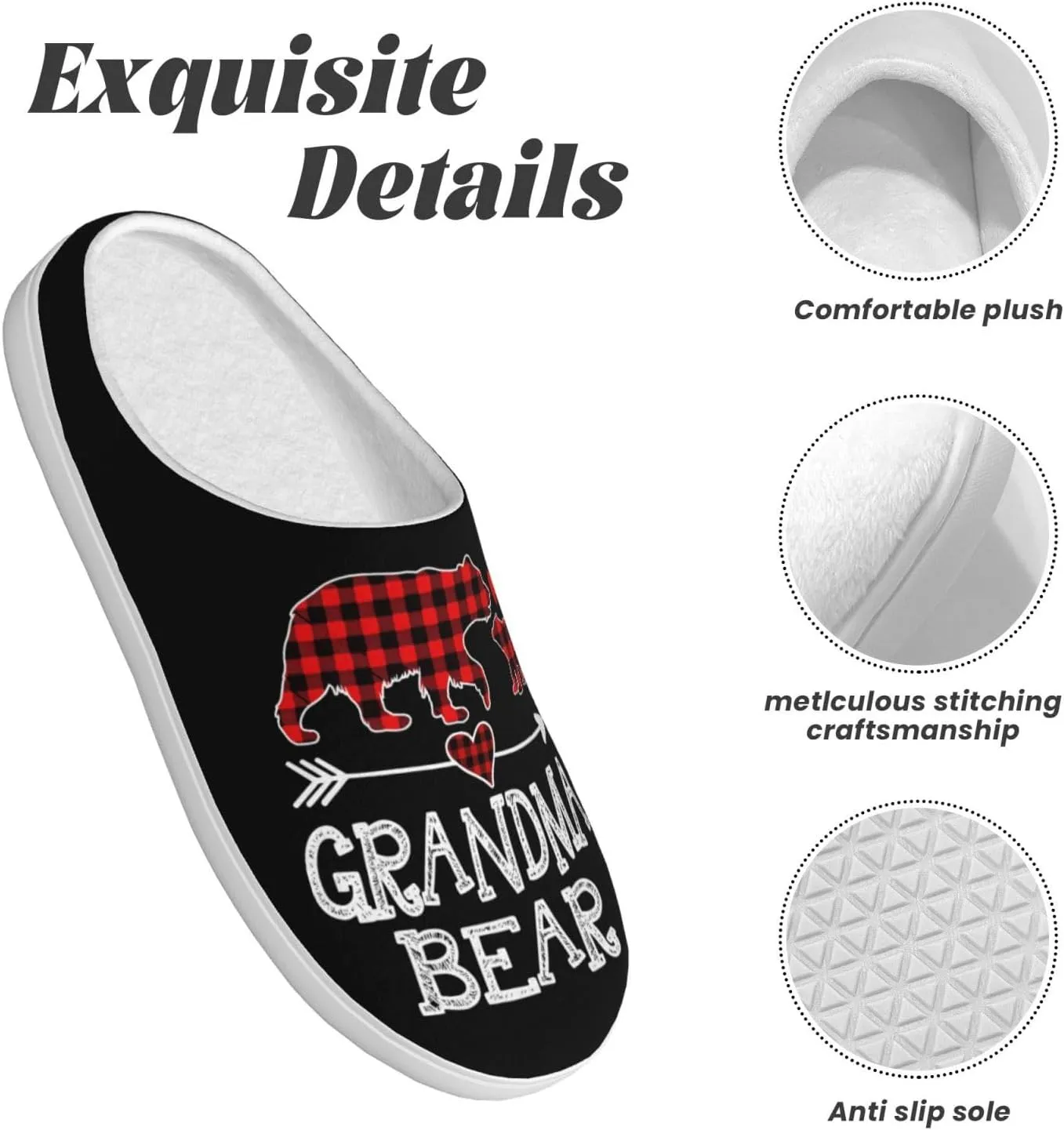 Unisex Warm Slippers Non-Slip Winter Fluffy Slippers Slip-On Plush Slippers Bedroom Slippers House Shoes For Men Women