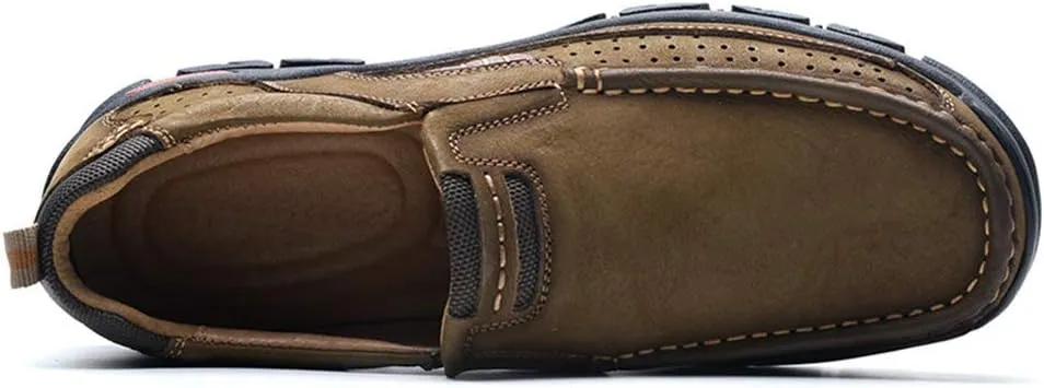 UPIShi Mens Slip-On Loafers Leather Breathable Casual Lightweight Shoes
