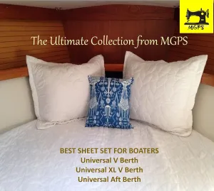 V Berth Boating Sheet Set 100% Egyptian Cotton 400 Thread Count Universal AFT Berth Sheet Set Boat Bedding Fits mattresses up to 10” Depth, Sailboat Boaters Gift - Light Grey Stripe