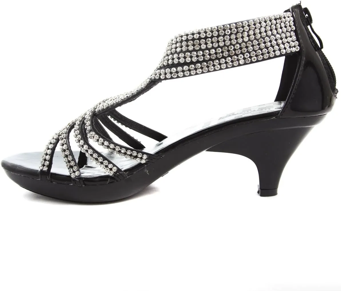 V-Luxury Womens Open Toe Med Heel Wedding Sandal Shoes