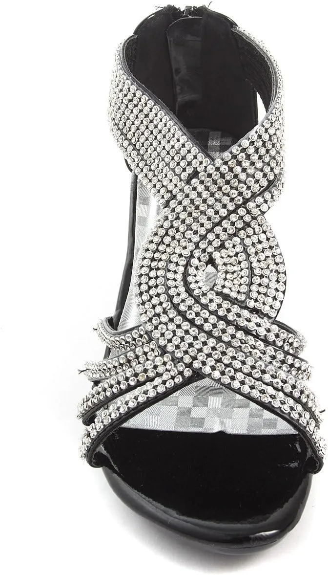 V-Luxury Womens Open Toe Med Heel Wedding Sandal Shoes