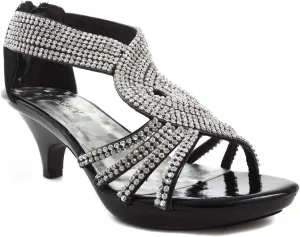 V-Luxury Womens Open Toe Med Heel Wedding Sandal Shoes