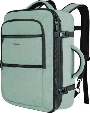 Vancropak Travel Bag, Large 40L Carry on Backpack Airline Approved Expandable Suitcase Daypack, Water Resistant Travel Backpack Overnight Lightweight Luggage Weekender Bag for Flight Men Women, Cyan