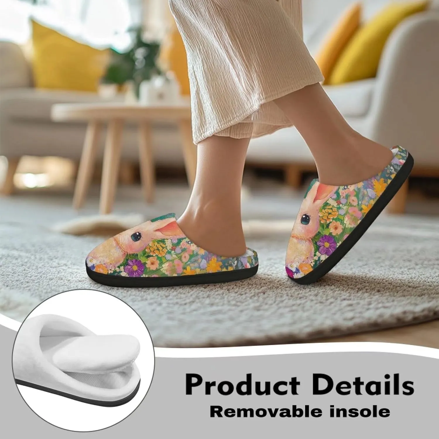 Veniyate Womens Slippers Warm Comfy Memory Foam House Slipper Knitted Shoes with Non Slip Sole