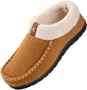 VeraCosy Women's Moccasin Slippers Warm Comfy Wool-felt Memory Foam Indoor House Shoes