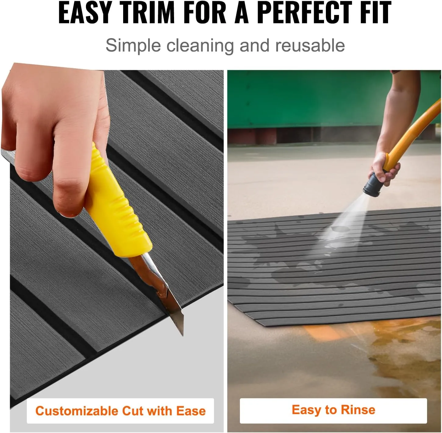 VEVOR Boat Flooring - EVA Foam Decking, Non-Slip Self-Adhesive, Marine Carpet for Yacht, Pontoon, Kayak