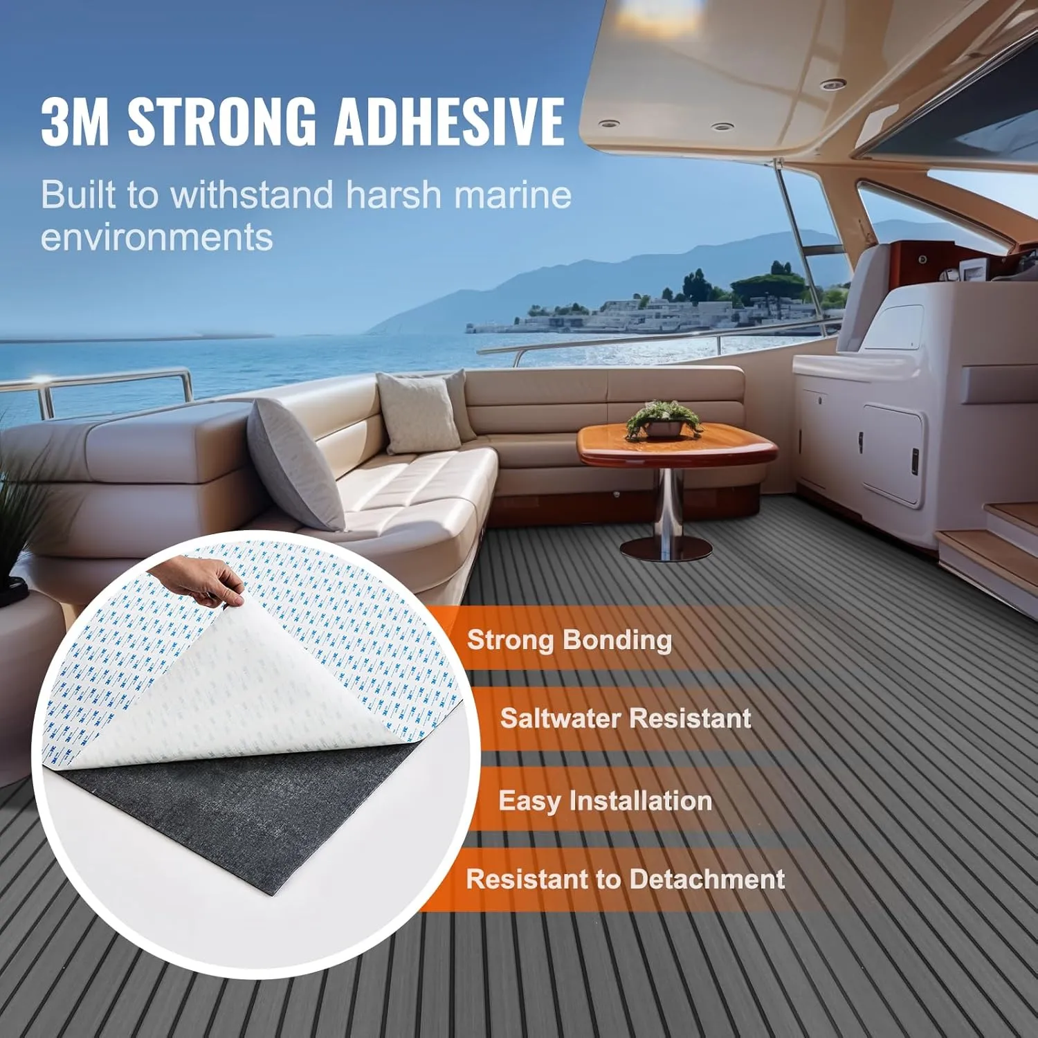 VEVOR Boat Flooring - EVA Foam Decking, Non-Slip Self-Adhesive, Marine Carpet for Yacht, Pontoon, Kayak