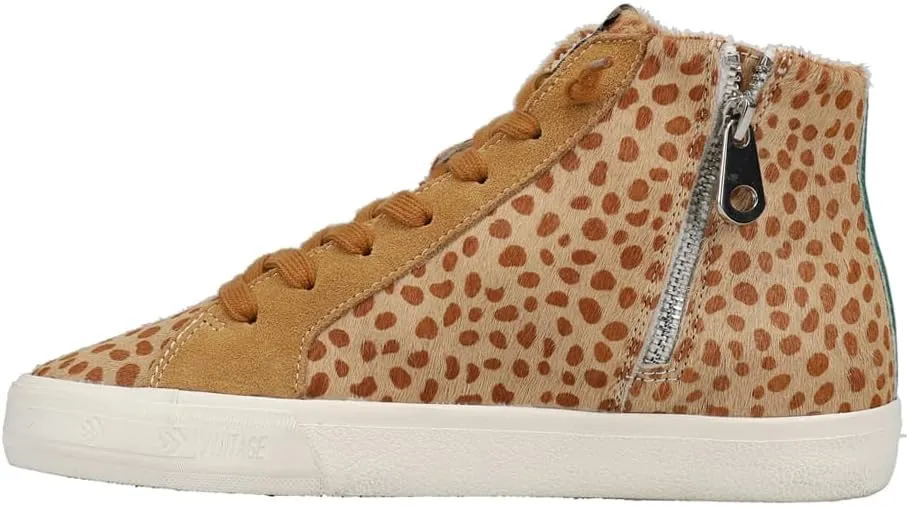 Vintage Havana Womens Break Out Metallic Leopard Print High Sneakers Shoes Casual - Brown