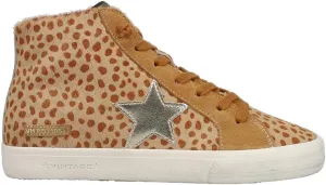 Vintage Havana Womens Break Out Metallic Leopard Print High Sneakers Shoes Casual - Brown