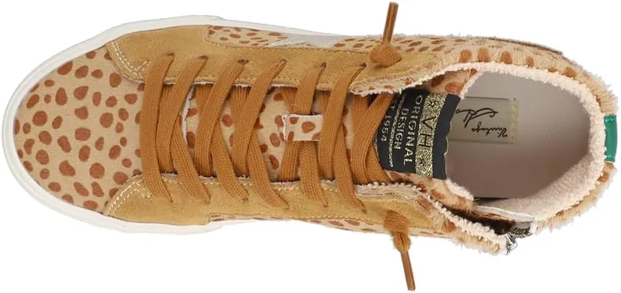 Vintage Havana Womens Break Out Metallic Leopard Print High Sneakers Shoes Casual - Brown