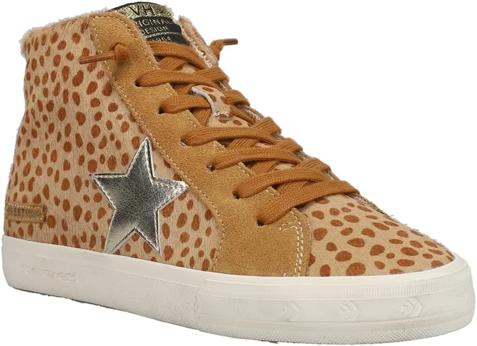Vintage Havana Womens Break Out Metallic Leopard Print High Sneakers Shoes Casual - Brown