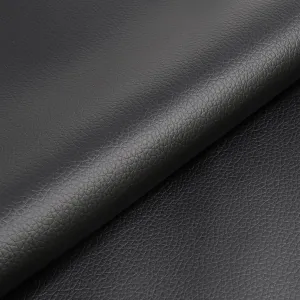 Vinyl Upholstery Fabric,Soft Faux Leather,Marine Vinyl Fabric,Indoor & Outdoor Synthetic Leather for Boat,Car,DIY Crafting (Black, 75inchx55inch)