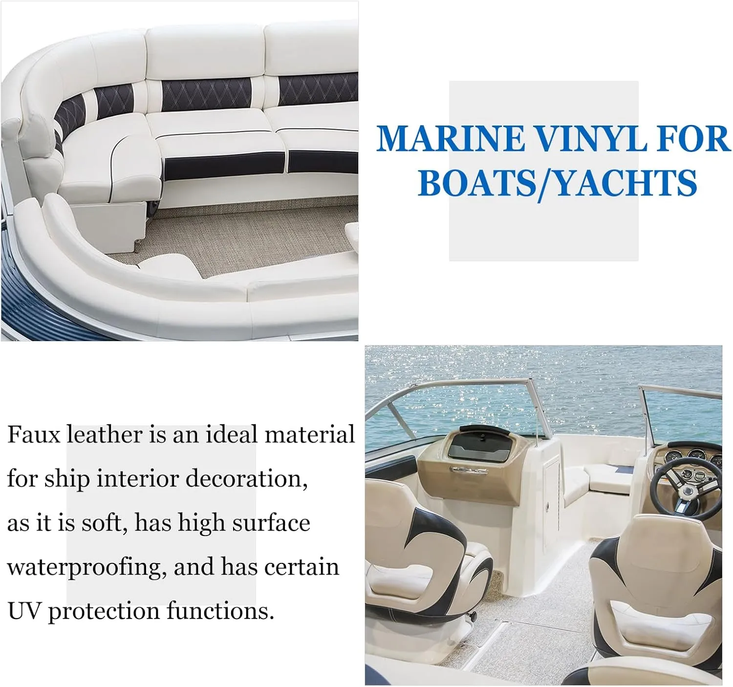 Vinyl Upholstery Fabric,Soft Faux Leather,Marine Vinyl Fabric,Indoor & Outdoor Synthetic Leather for Boat,Car,DIY Crafting (Black, 75inchx55inch)