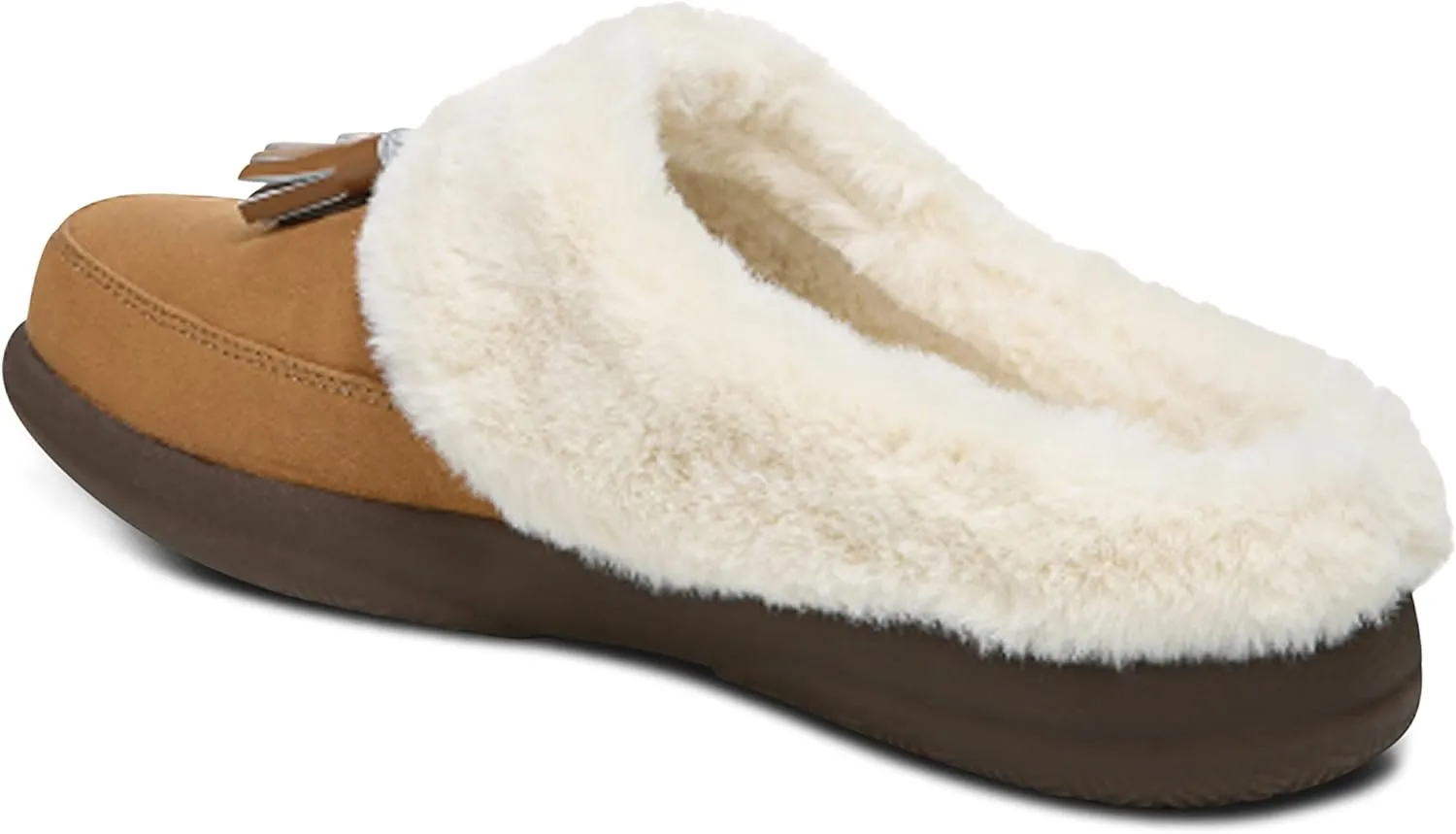 Vionic Cedar Perrin Women's Slip-On Cozy Slipper- Supporting Ladies Indoor/Outdoor Slippers that Include VIO MOTION Technology Orthotic Insole With Built-in Arch Support, Helps Heel Pain, Medium Fit