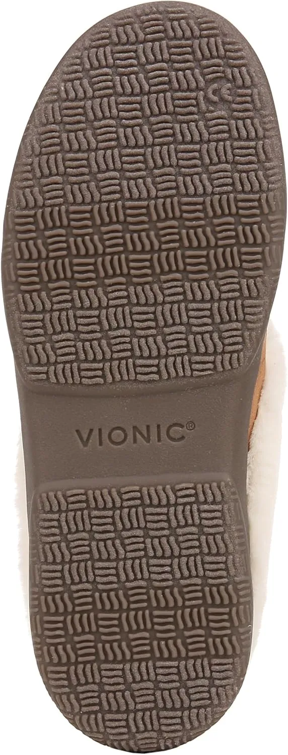 Vionic Cedar Perrin Women's Slip-On Cozy Slipper- Supporting Ladies Indoor/Outdoor Slippers that Include VIO MOTION Technology Orthotic Insole With Built-in Arch Support, Helps Heel Pain, Medium Fit