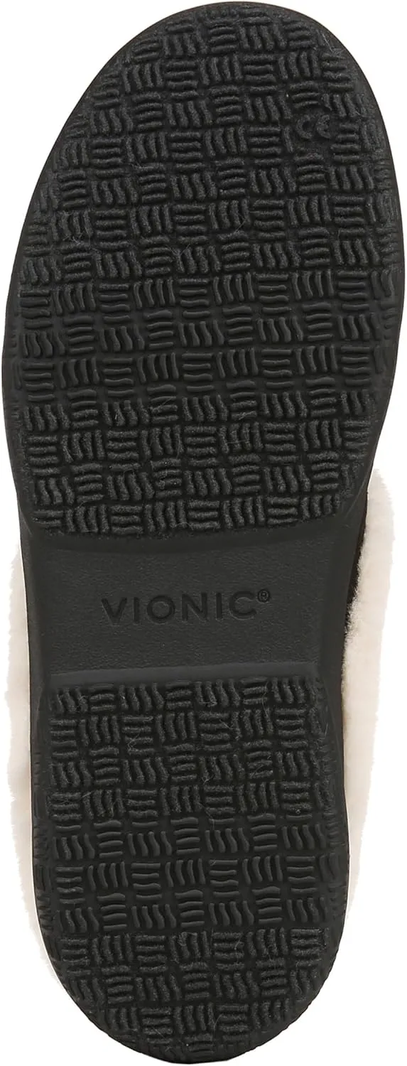 Vionic Cedar Perrin Women's Slip-On Cozy Slipper- Supporting Ladies Indoor/Outdoor Slippers that Include VIO MOTION Technology Orthotic Insole With Built-in Arch Support, Helps Heel Pain, Medium Fit