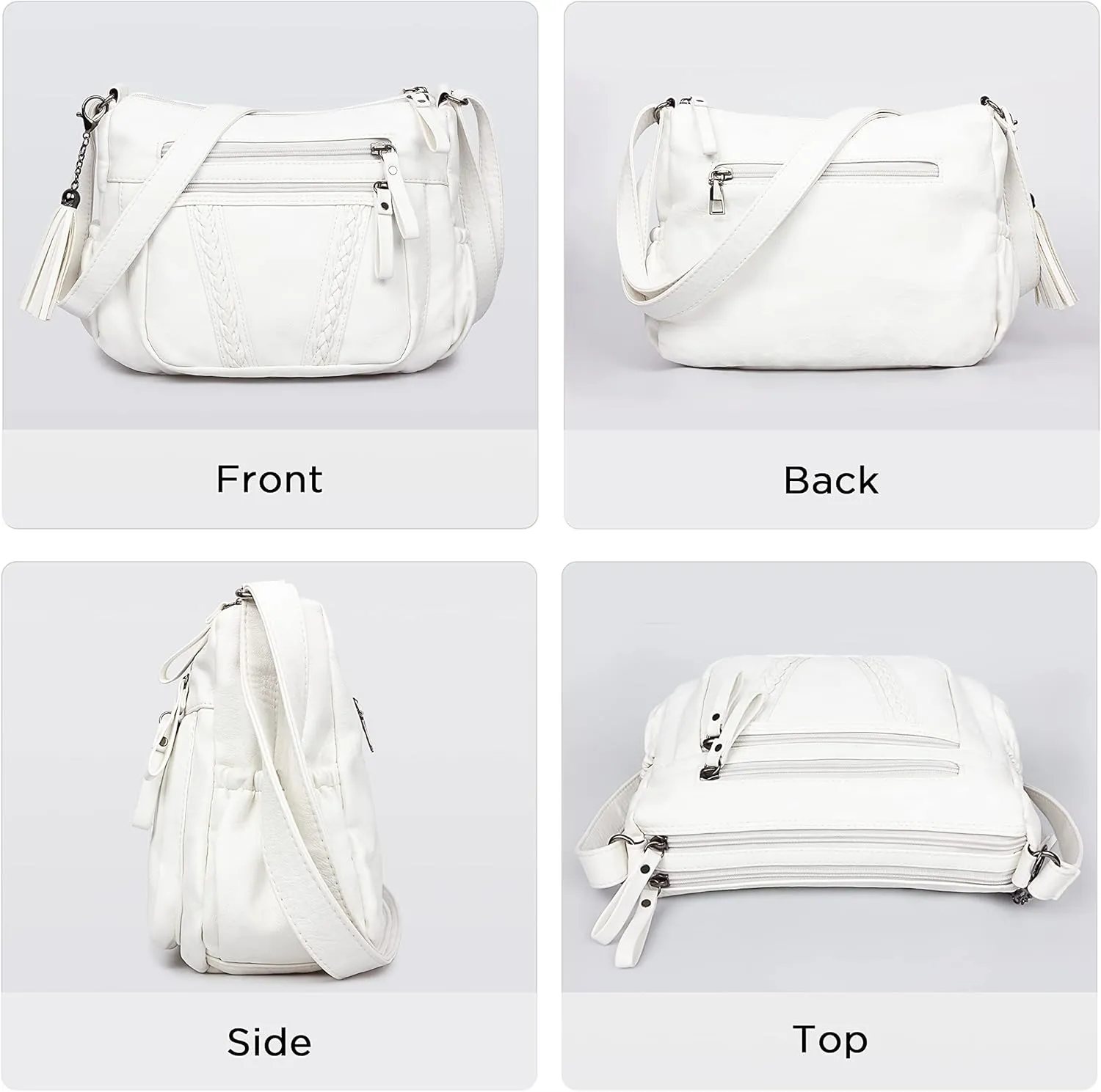 VOLGANIK ROCK Crossbody Bag for Women with Tassel Ladies Soft PU leather Purses and Handbag Pocketbooks