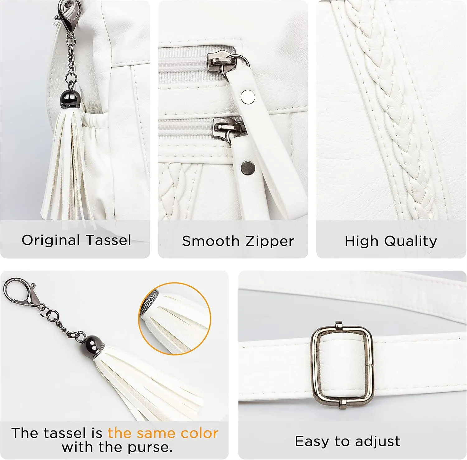 VOLGANIK ROCK Crossbody Bag for Women with Tassel Ladies Soft PU leather Purses and Handbag Pocketbooks