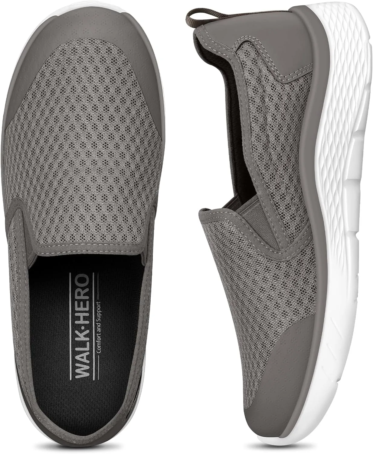Walking Shoes Women for Plantar Fasciitis, Lightweight Orthopedic Womens Slip on Shoes, Breathable Mesh Upper Casual Loafers for Women with Flexible Instep