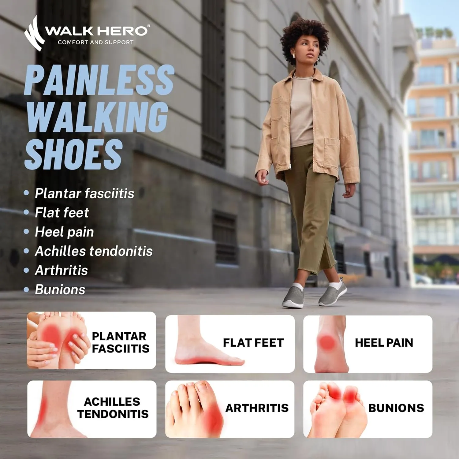 Walking Shoes Women for Plantar Fasciitis, Lightweight Orthopedic Womens Slip on Shoes, Breathable Mesh Upper Casual Loafers for Women with Flexible Instep