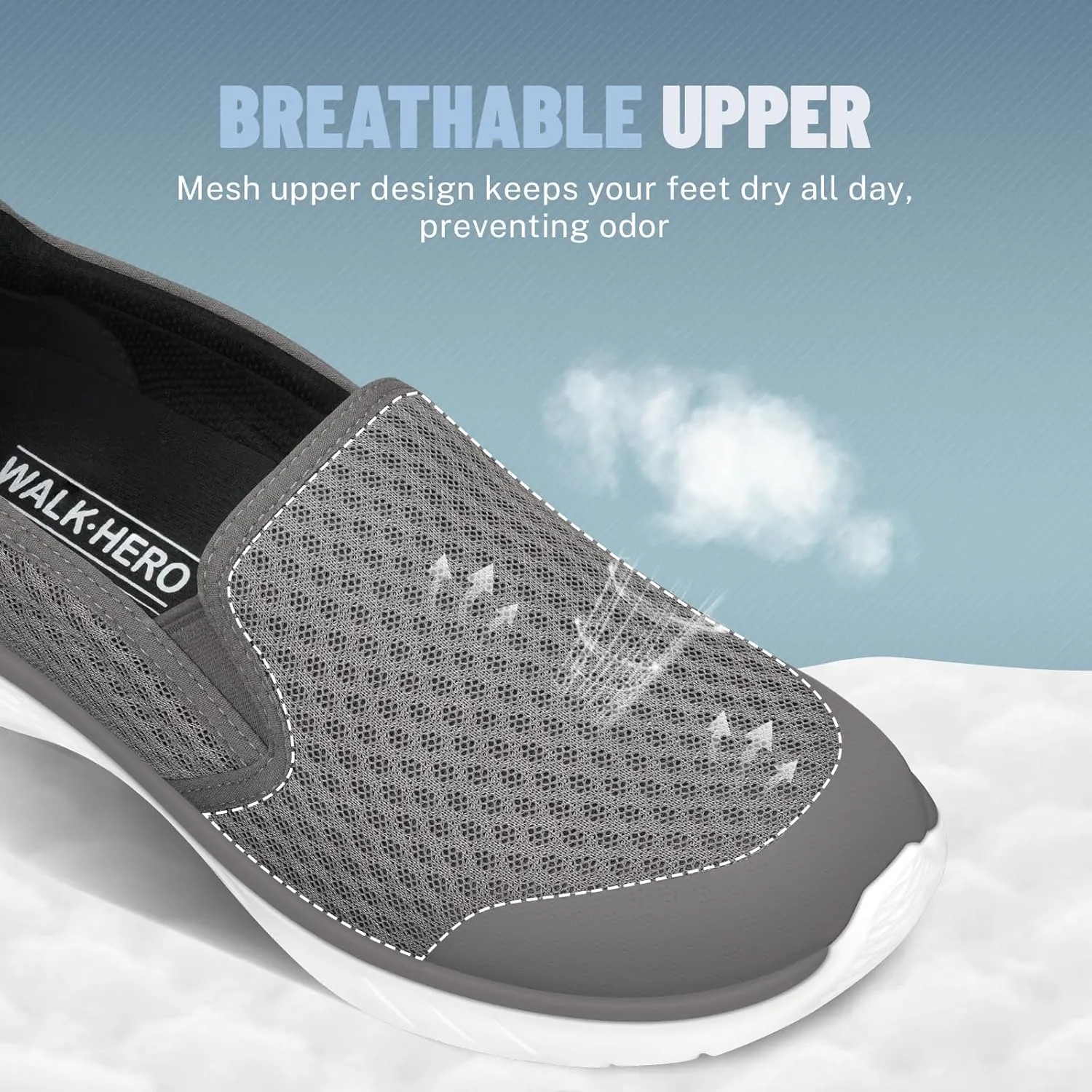 Walking Shoes Women for Plantar Fasciitis, Lightweight Orthopedic Womens Slip on Shoes, Breathable Mesh Upper Casual Loafers for Women with Flexible Instep