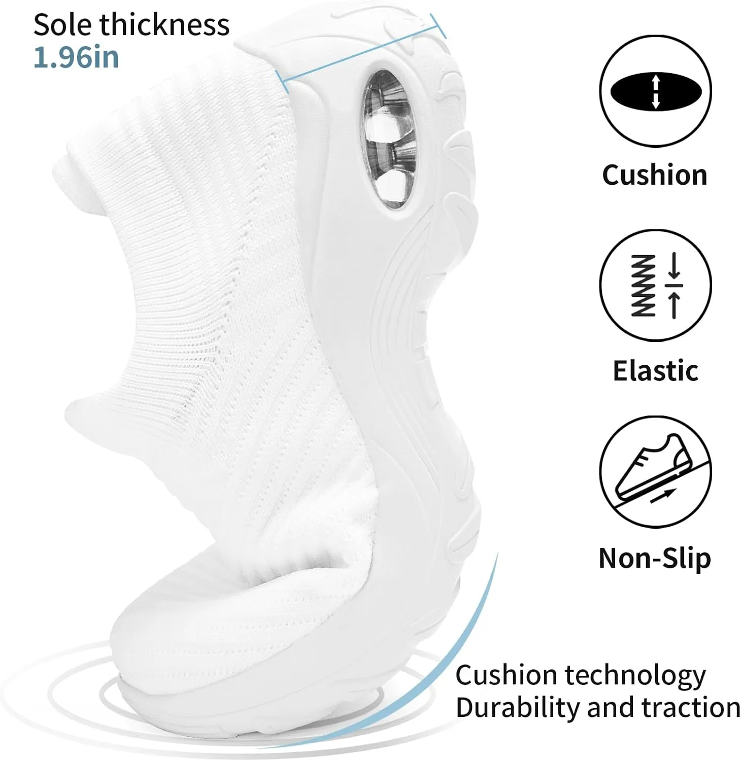 Walking Shoes Women Slip On Sock Sneakers Mesh Non Slip Shoes Air Cushion Platform Loafers