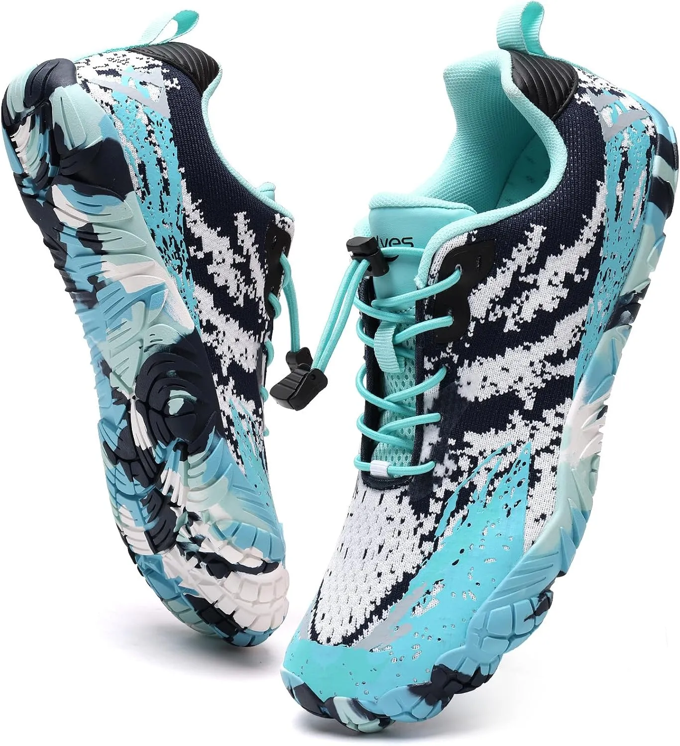 WateLves Barefoot Water Shoes for Women Men Wide Toe Quick-Dry Lightweight Mesh Breathable Aqua Shoes with Drainage Holes for Beach Swim Yoga Exercise Surf Pool Boat