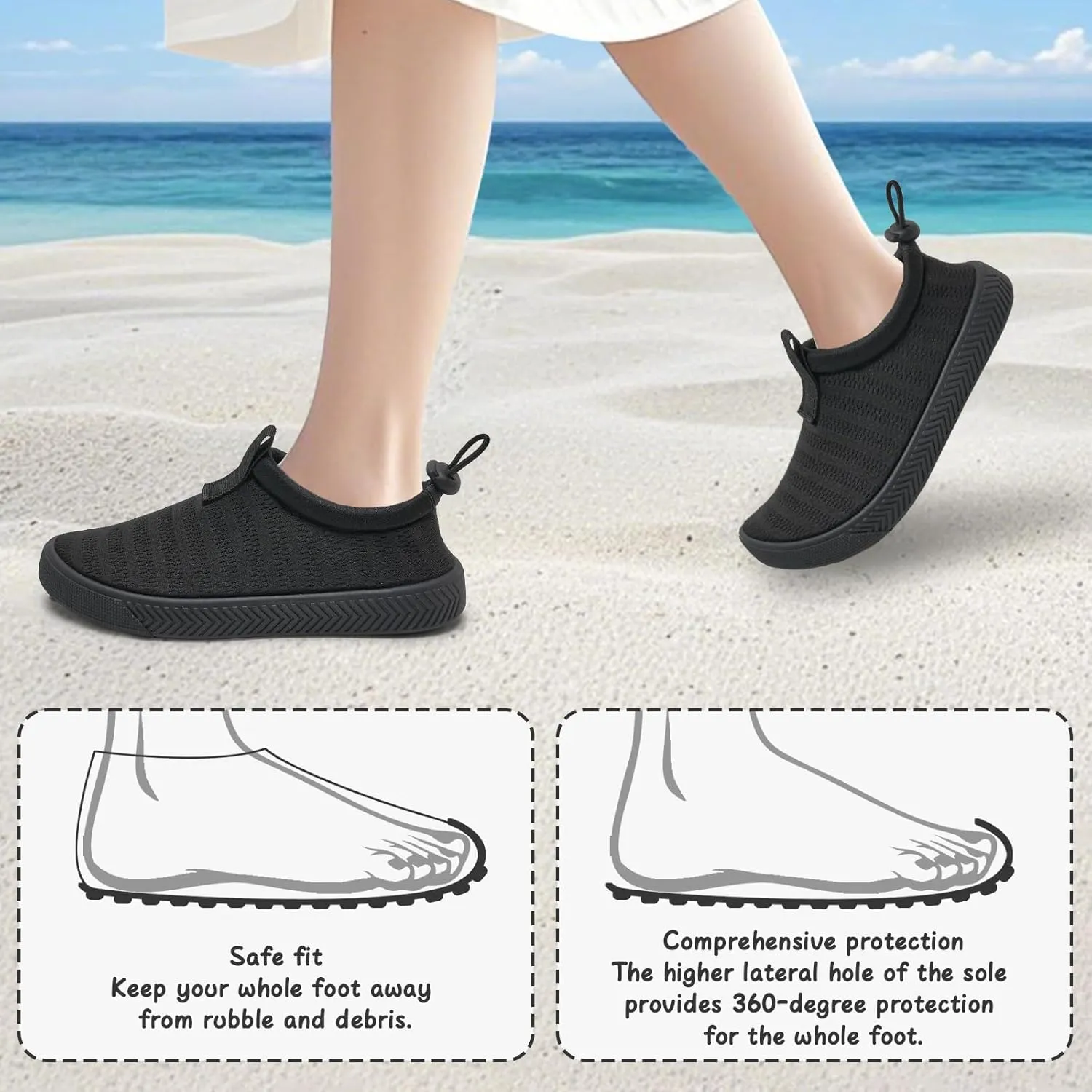 WateLves Toddler Water Shoes Kids Boys and Girls Quick Dry Water Sneakers Slip On Aqua Swim Shoes for Beach Daily Walking