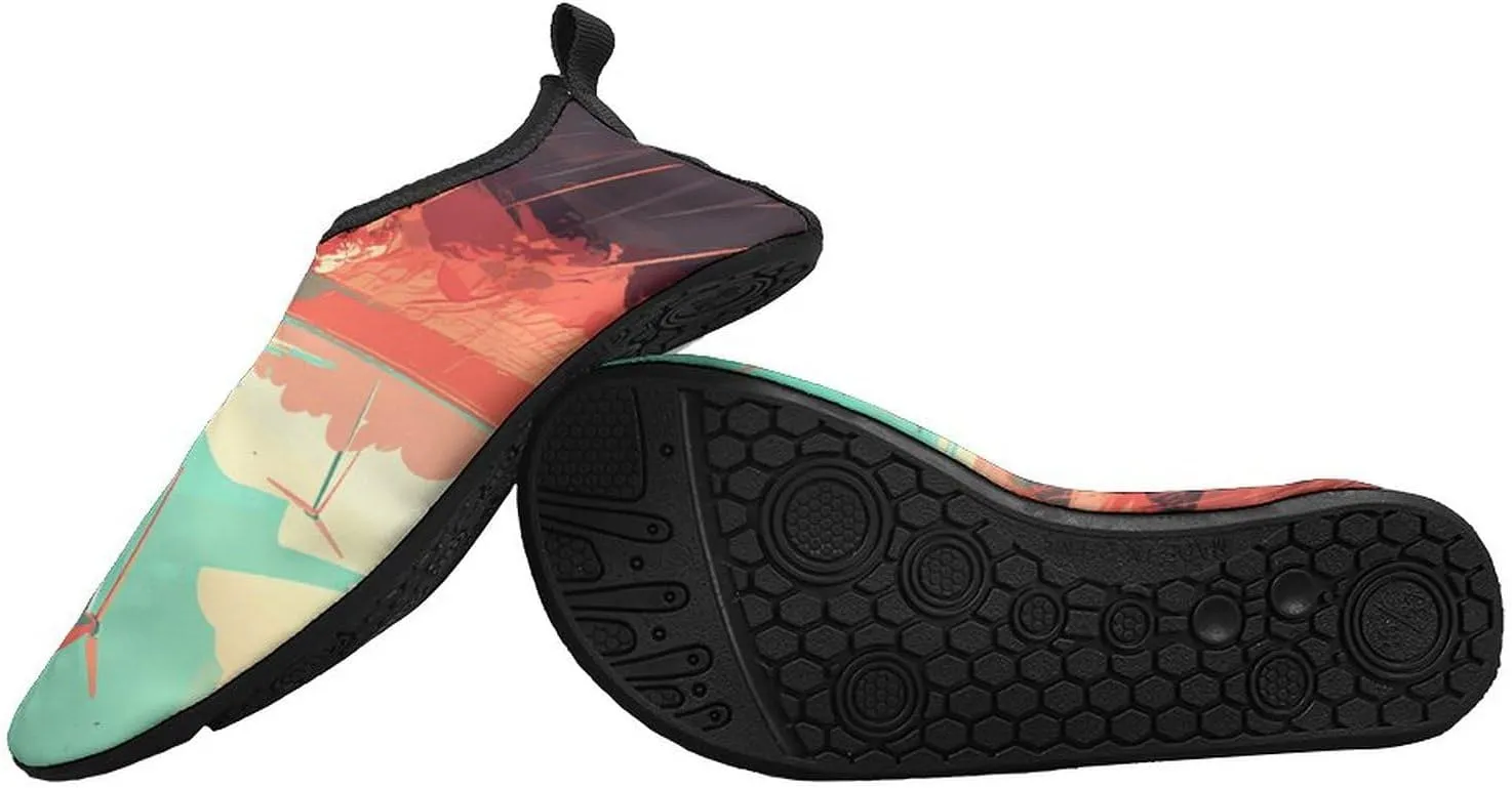 Water Shoes for Women Men Windmill in Field Water Sports Shoes Slip-on Breathable Lightweight Athletic Aqua Sock