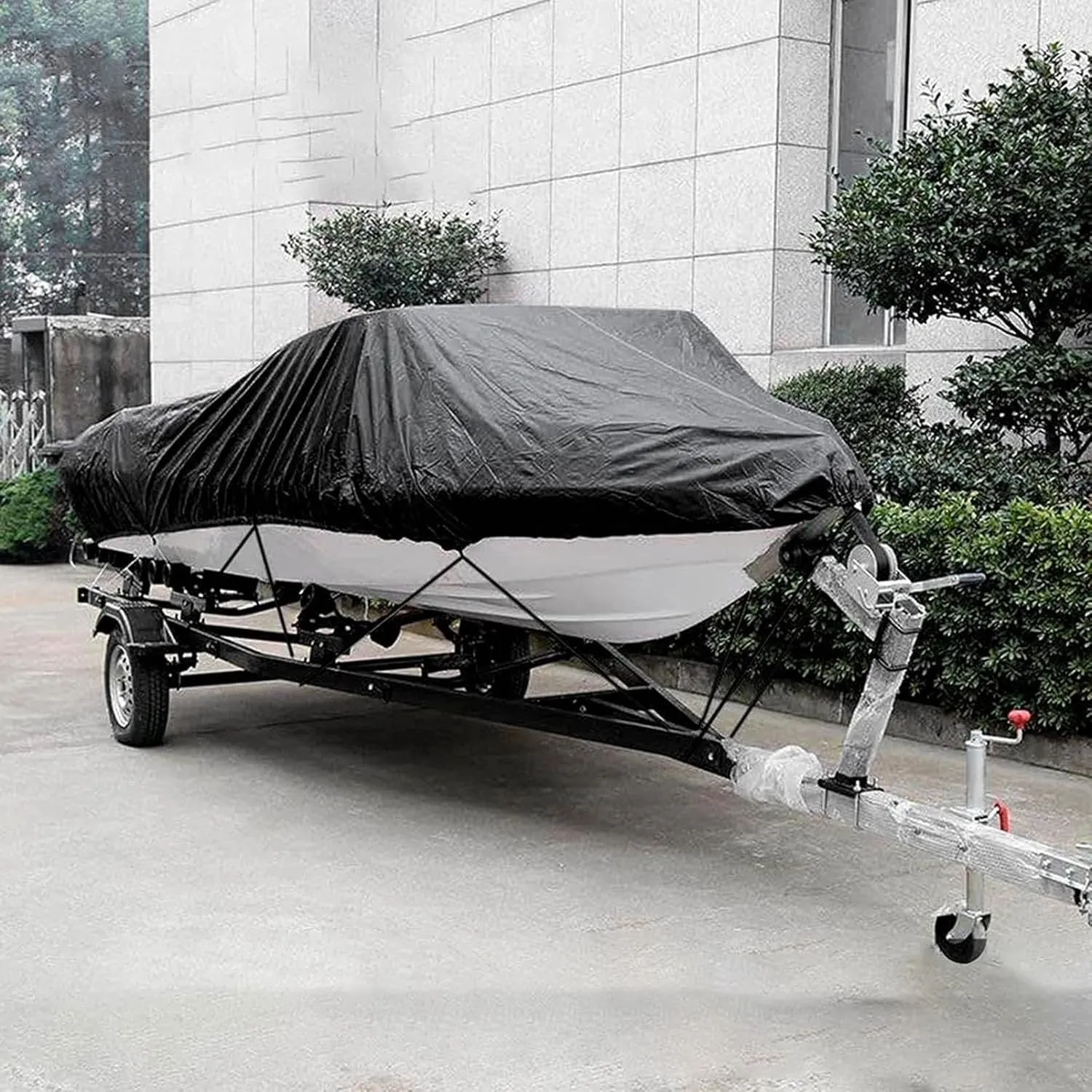 Waterproof Boat Cover 210D UV Resistant and Tear Resistant V-Shaped Hull TRI Hull Runabout Pro Style Bass Boat(11 * 13FT)