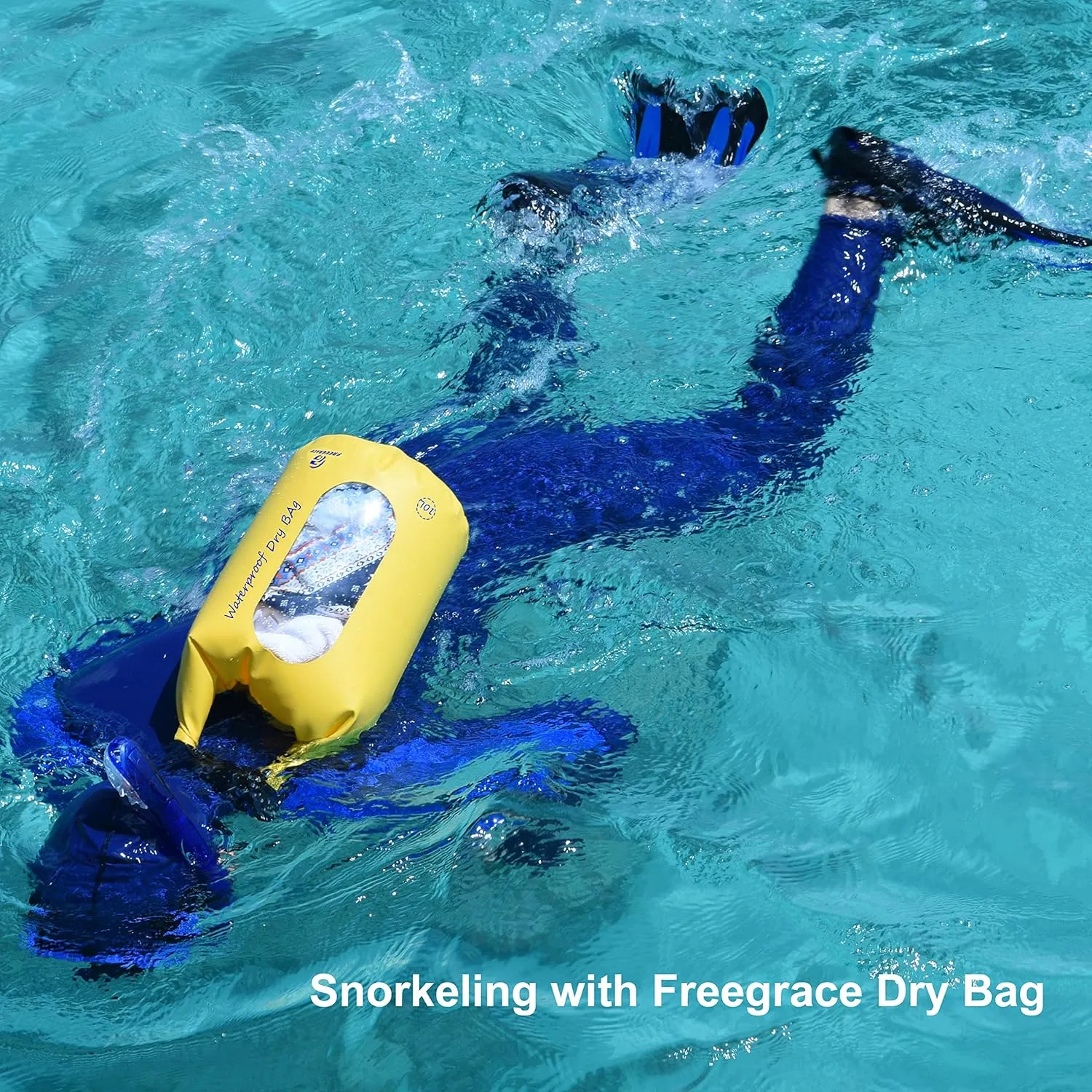 Waterproof Dry Bags Set Of 3 Dry Bag With 2 Zip Lock Seals & Detachable Shoulder Strap, Waist Pouch & Phone Case - Can Be Submerged Into Water - For Swimming (Black(Window), 5L)
