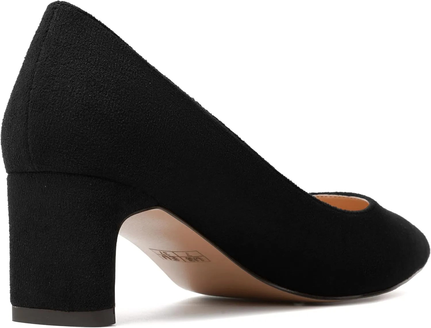 WAYDERNS Womens Solid Pointed Toe Slip On Dress Suede Wedding Chunky Low Heel Pumps Shoes 2 Inch