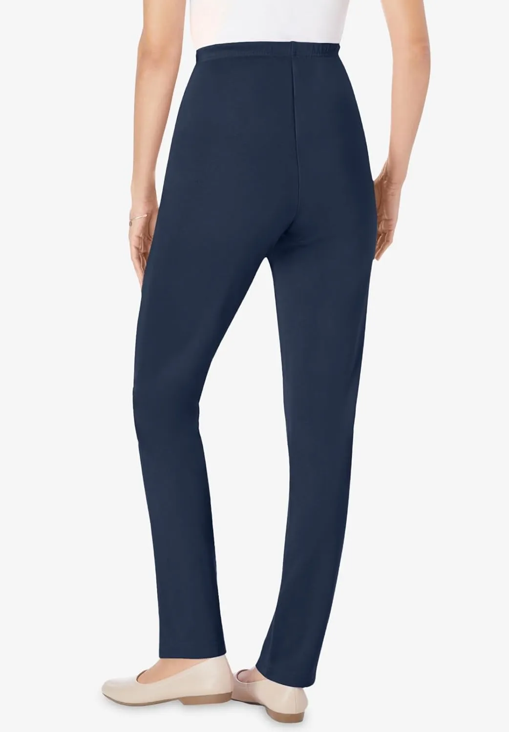 Woman Within Plus Size The Elastic-Waist Soft Knit Pant
