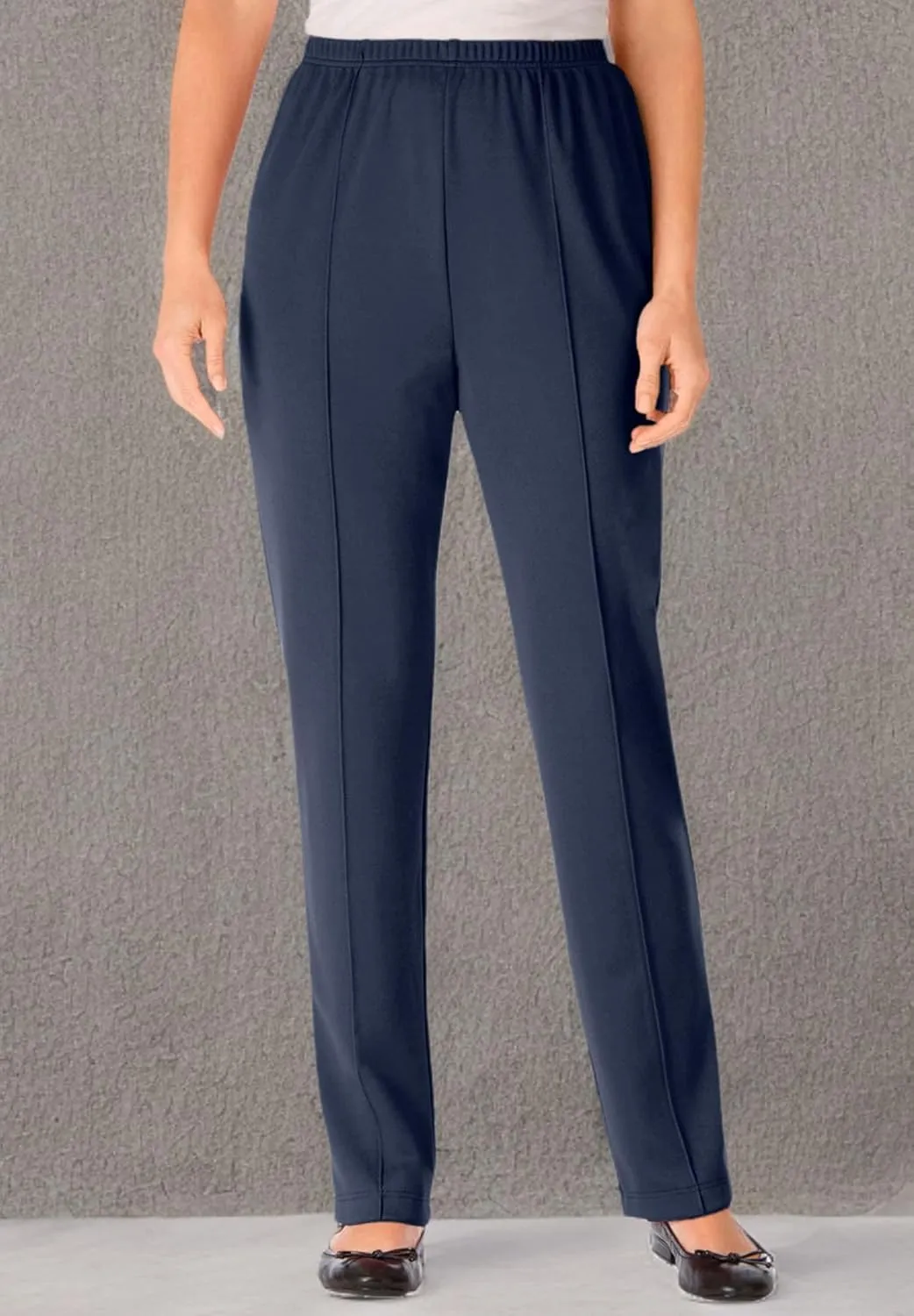 Woman Within Plus Size The Elastic-Waist Soft Knit Pant