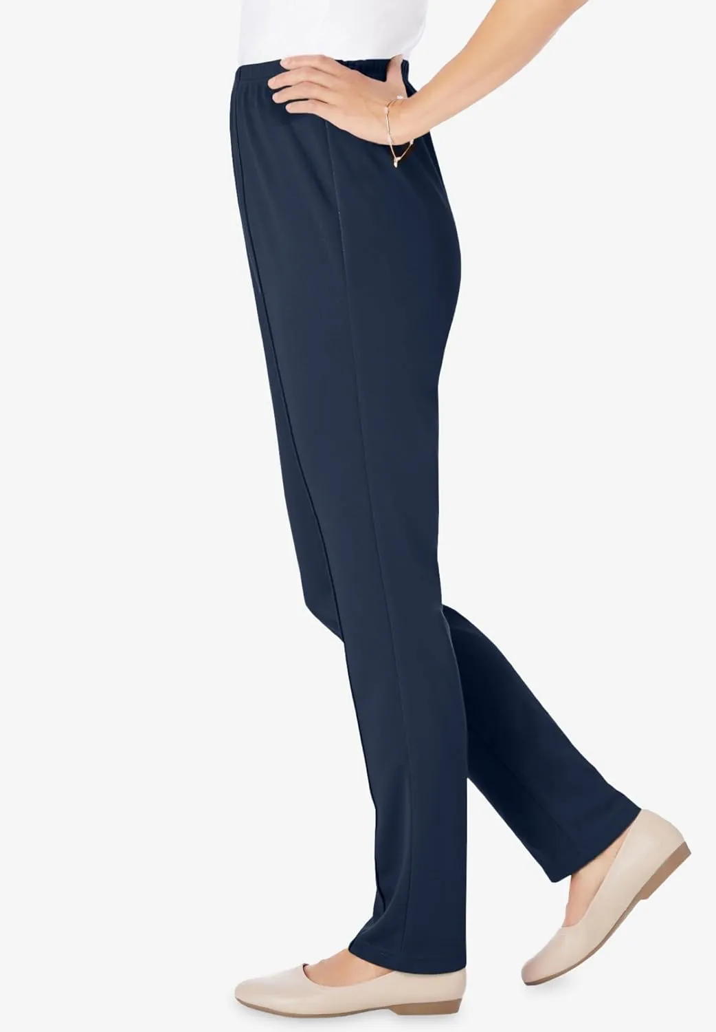 Woman Within Plus Size The Elastic-Waist Soft Knit Pant