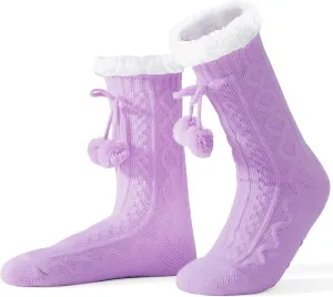 Women Slipper Socks Winter Thick Fleece Lined Warm Thermal Thick Fluffy Comfy Non Slip Home Socks