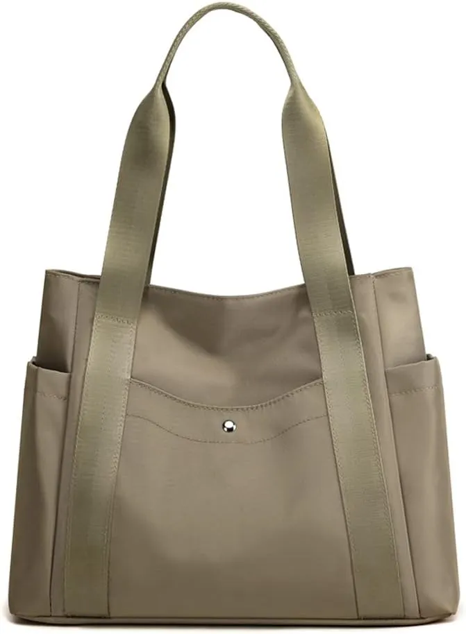 Women Tote Shoulder Handbag Water resistant Nylon Hobo Purse Multi Pocket Top Handle Shopper Shoulder Bag