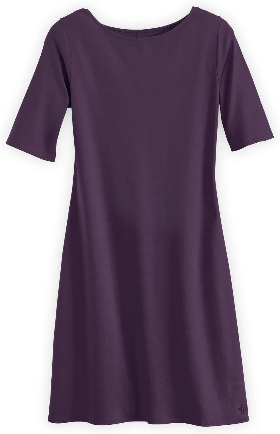 Women's 100% Organic Pima Cotton Half Sleeve Boat Neck Dress