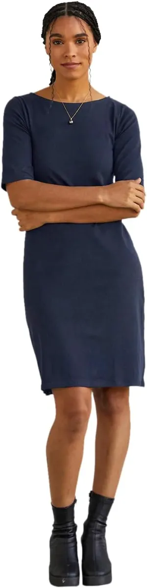 Women's 100% Organic Pima Cotton Half Sleeve Boat Neck Dress