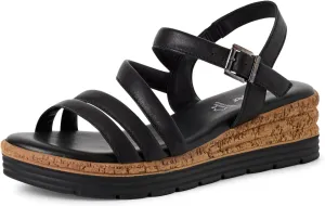 Women's Ankle-Strap Wedge Sandal, Black, 10