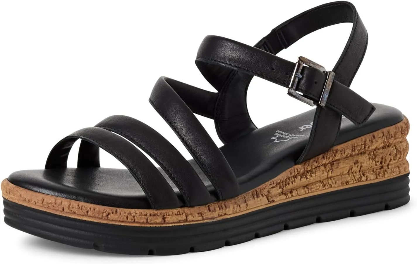 Women's Ankle-Strap Wedge Sandal, Black, 10