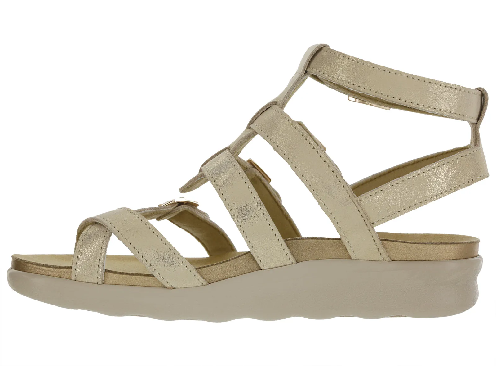 Womens Aria Sandal in Soft Gold