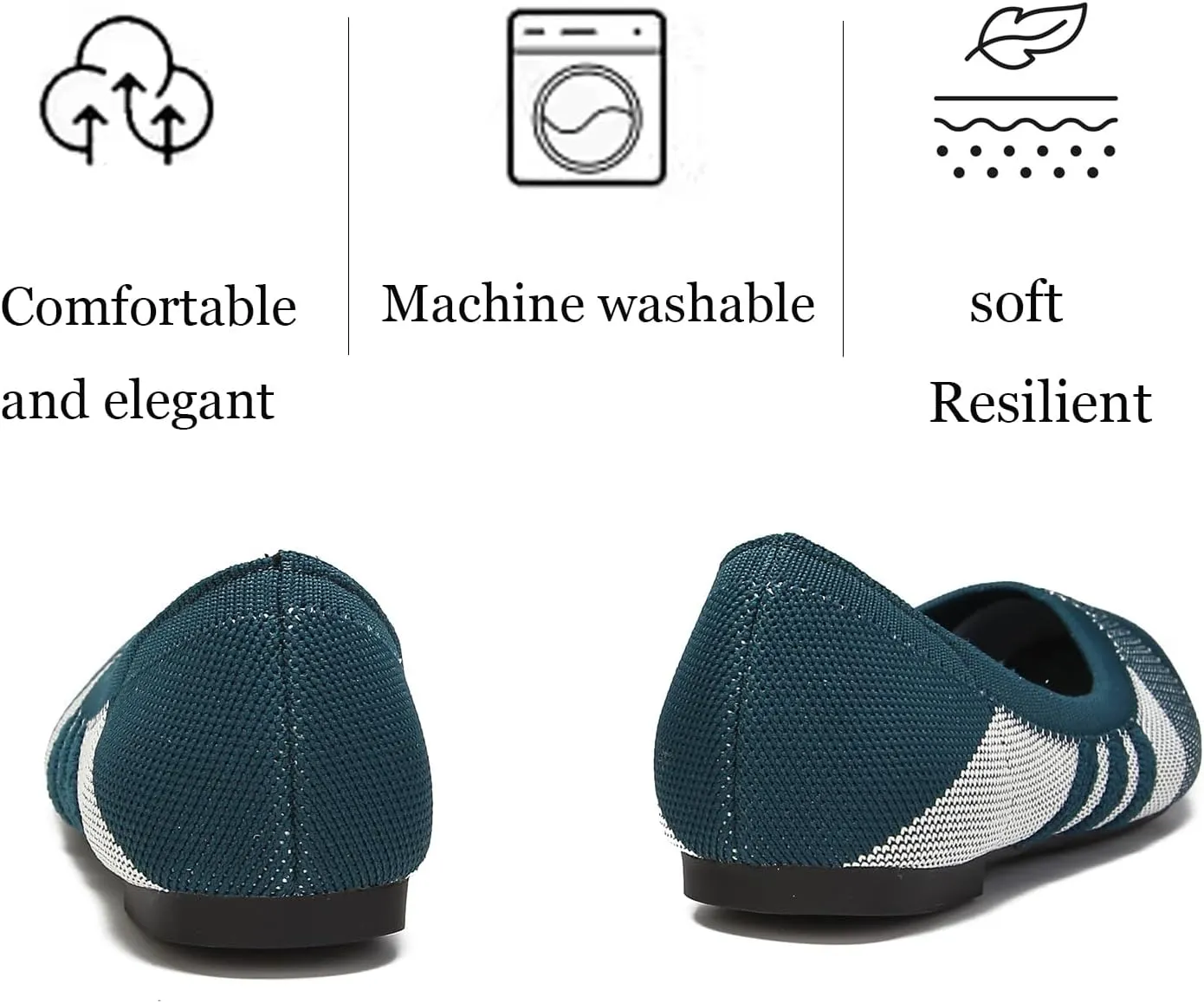 Women's Ballet Flats Comfort Breathable Mesh Knit Leopard Black Pointed Toe Slip On Shoes