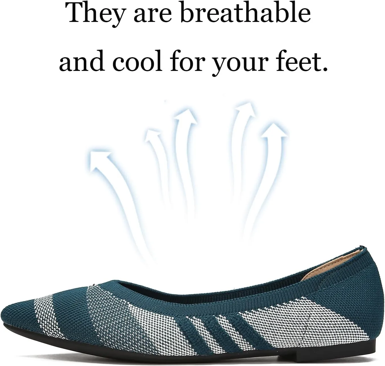 Women's Ballet Flats Comfort Breathable Mesh Knit Leopard Black Pointed Toe Slip On Shoes