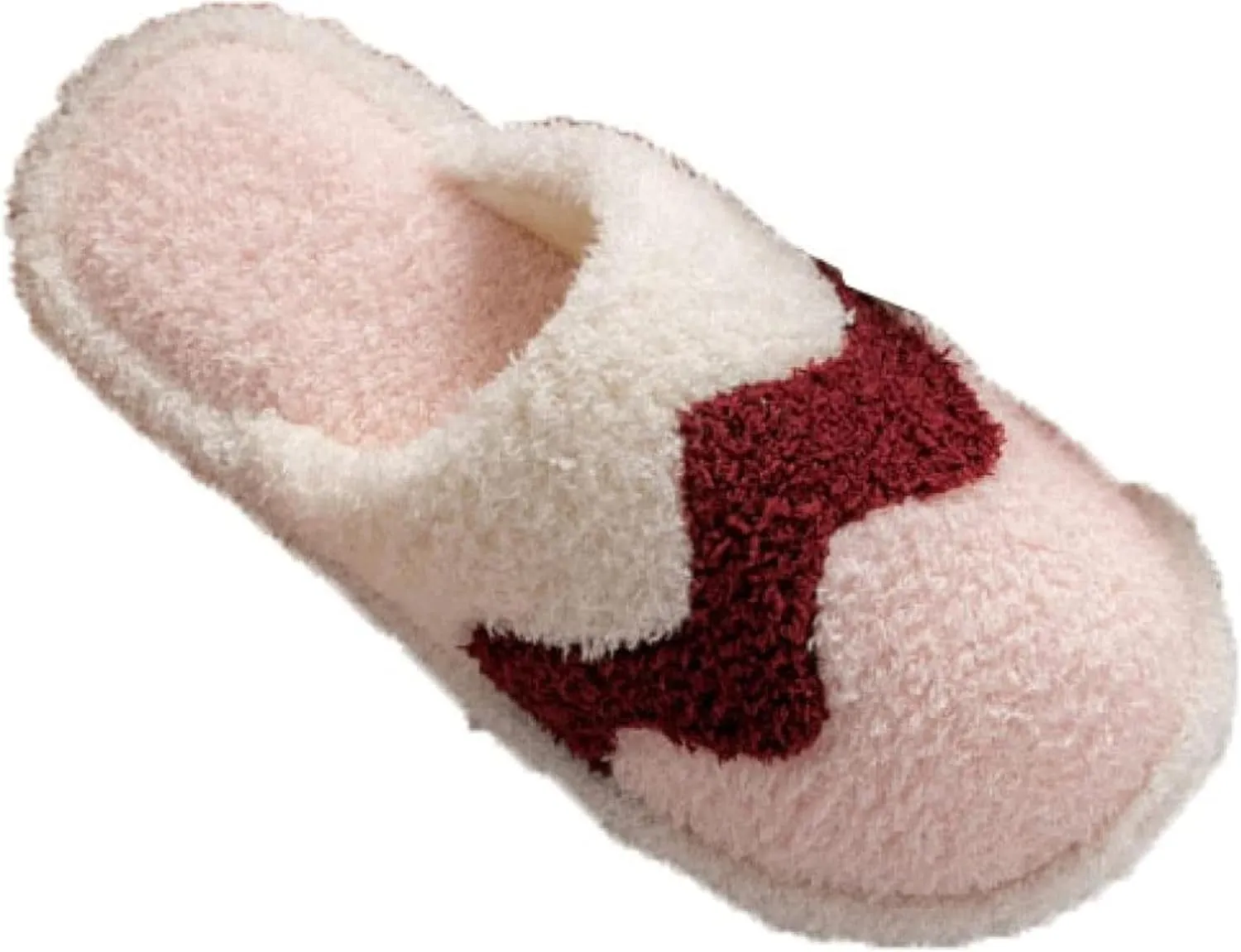 Women's Bedroom Slippers Stripe Wave Memory Foam House Shoes Plush Lining Fur Slippers Funny Faux Fur Relax