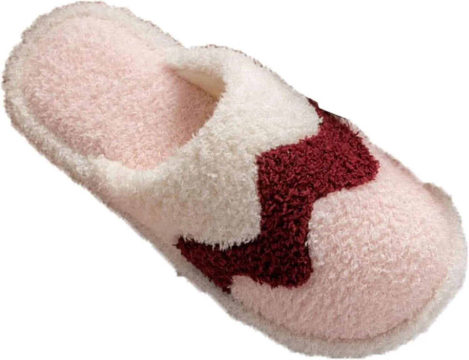 Women's Bedroom Slippers Stripe Wave Memory Foam House Shoes Plush Lining Fur Slippers Funny Faux Fur Relax