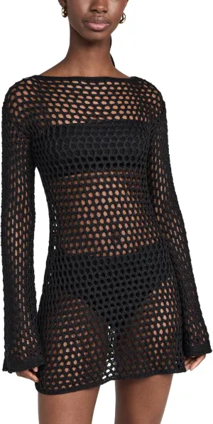 Women's Belle Knit Short Coverup, Black, S